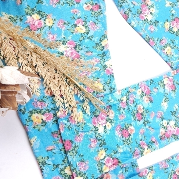 Farm Rio Blue Patterned Leggings Sz Xs - Picture 7 of 13